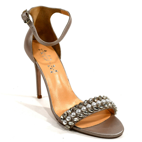 ALESSANDRO DI MARIA LEATHER HEELED SANDALS - Picture 3 of 7